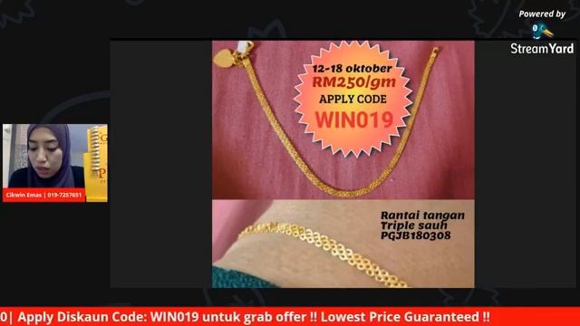 LIVE - PG JEWEL LOWEST PRICE GUARANTEED RM250/GRAM !! смотреть онлайн