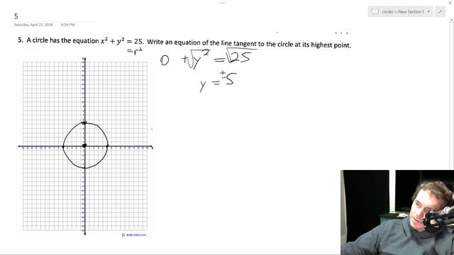 A circle has the equation x^2 + y^2 = 25. Write an equation of the line tangent смотреть онлайн