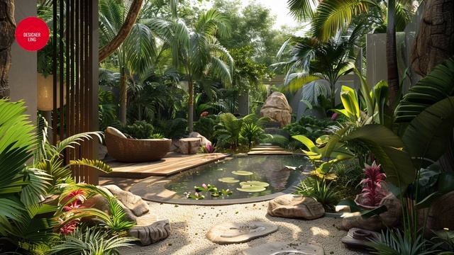 Maximize Your Mini Oasis: Small Backyard Tropical Makeover смотреть онлайн