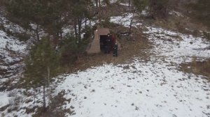 Зимний шалаш с печкой, отличное место для отдыха.