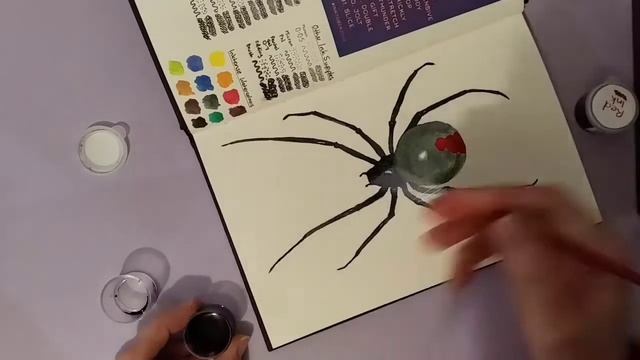 Day 1 Inktober 2018 | Poisonous | Redback Spider | Also featuring my sons artwork смотреть онлайн