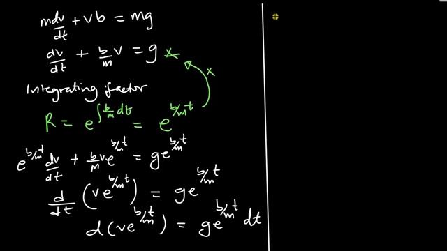 Equation of motion for free fall in a viscous fluid - Differential Equations смотреть онлайн