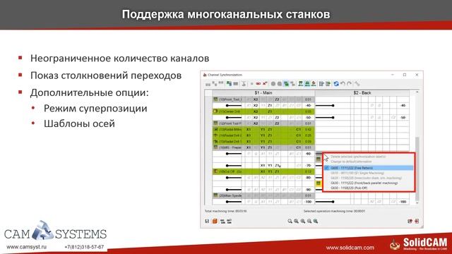SolidCAM 2018 Функции для многоканальных станков смотреть онлайн
