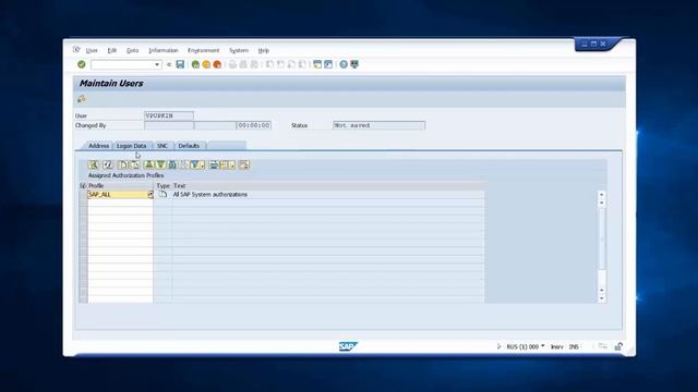 Создание пользователя в SAP / Create SAP user / SU01 смотреть онлайн