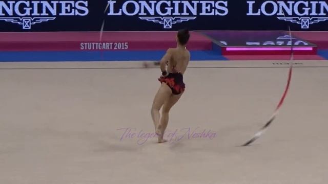 Regina MIAKSHEVA (KGZ) ribbon - 2015 Stuttgart worlds Qualifs смотреть онлайн