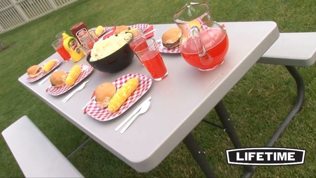 Lifetime 6 ft Portable Picnic Table, Putty (Model 22119) смотреть онлайн