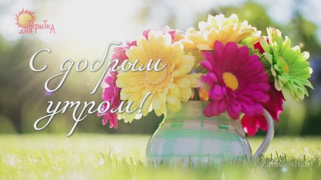 С добрым утром! Пожелание доброго утра. Открытка смотреть онлайн