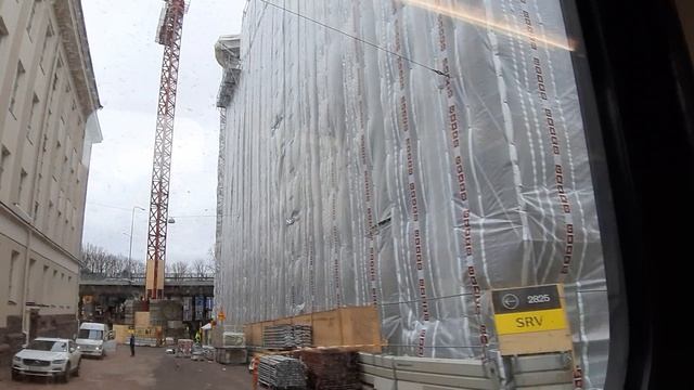 Хельсинки - трамвай 7 от западного терминала до железнодорожного вокзала