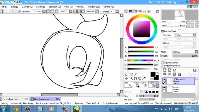 Tutorial (como Dibujar En Pain Tool Sai)