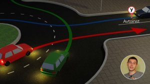 Теория ПДД. Перекрёсток с круговым движением. Определите очерёдность проезда на круговом движении.