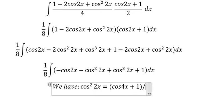 Calculus Help: Integral of ∫ sin^4 x cos^2 x dx - Integration by trigonometric equation - Solve смотреть онлайн