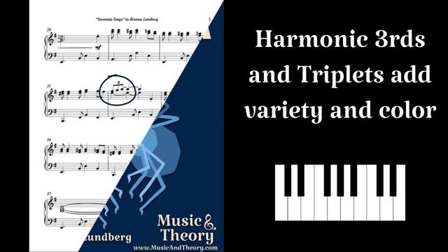 "Tarantula Tango" Intermediate Piano Solo by Brianne Lundberg - MusicAndTheory.com смотреть онлайн