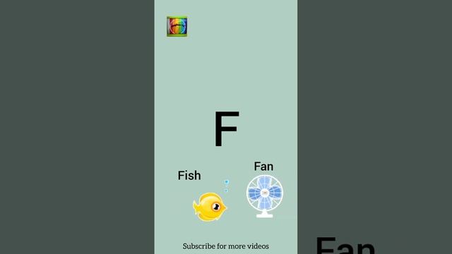 F for Fish , Fan, Flower and Fries | alphabet | A till Z for kids | capital letters смотреть онлайн