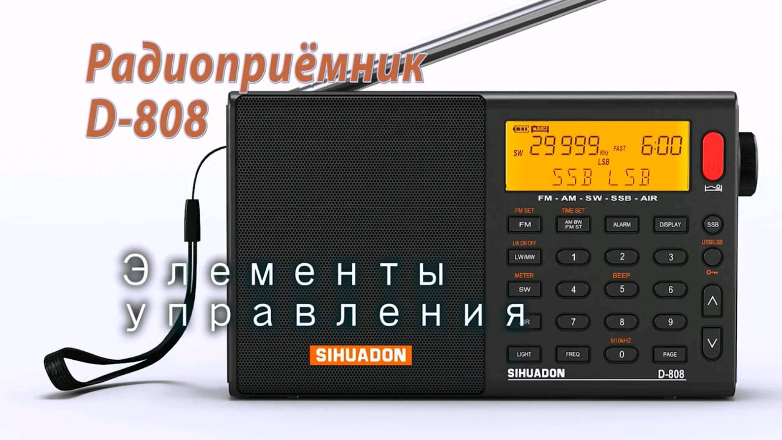 Радиоприёмник D 808 Элементы управления смотреть онлайн