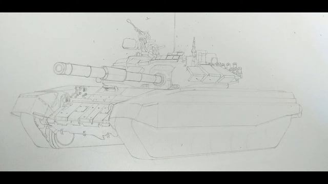 How to draw a t72b3 tank | slideshow of steps смотреть онлайн