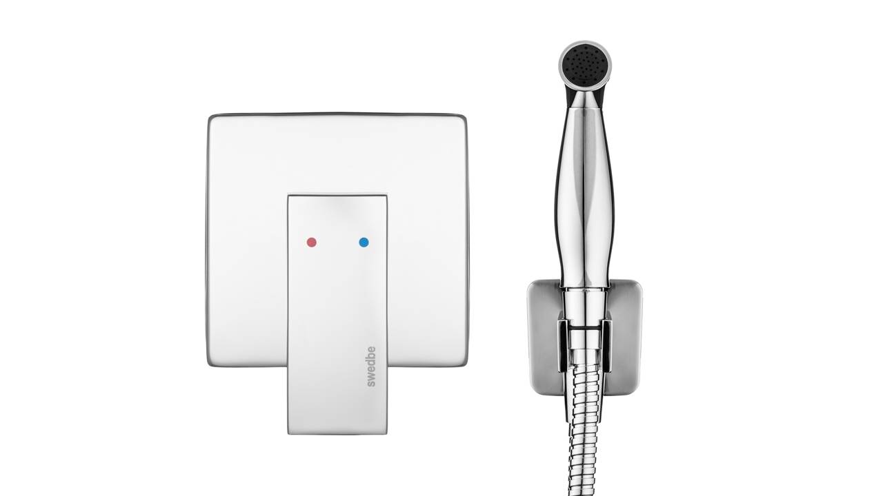 Распаковка гигиенического душа со встраиваемым смесителем Swedbe Platta 5527 смотреть онлайн