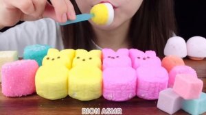 【ASMR】MARSHMALLOW PARTY💖 PEEPS BUNNY MARSHMALLOW,JELLY ROLL UPS MUKBANG 먹방 EATING SOUNDS NO TALKING