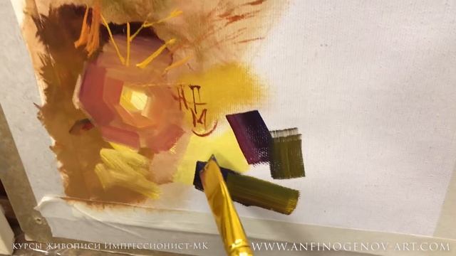 Приемы работы кистью и мастихином. Www.impressionist-mk.com