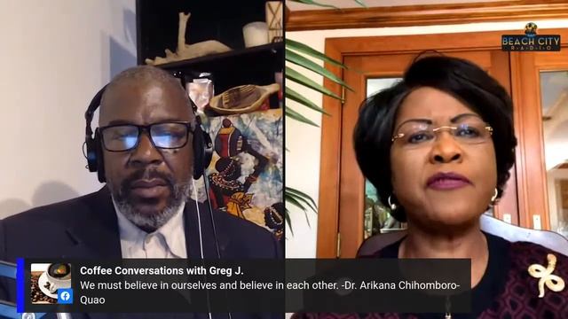Coffee Conversations with Greg J Dr Arikana Chihomboro Quao, смотреть онлайн