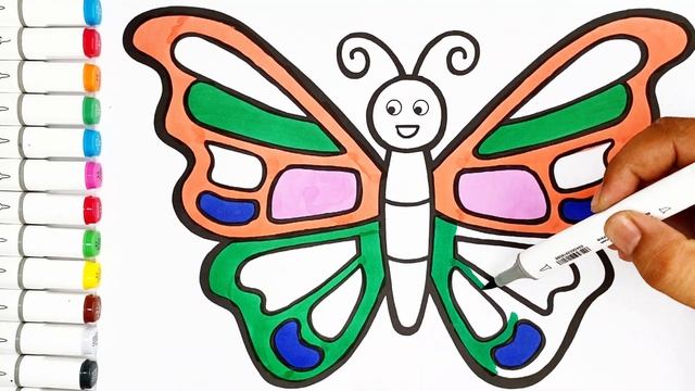 Cara Mewarnai Gambar Kupu-Kupu Warna-Warni yang Cantik | Langkah Demi Langkah Mudah untuk Anak-Anak смотреть онлайн