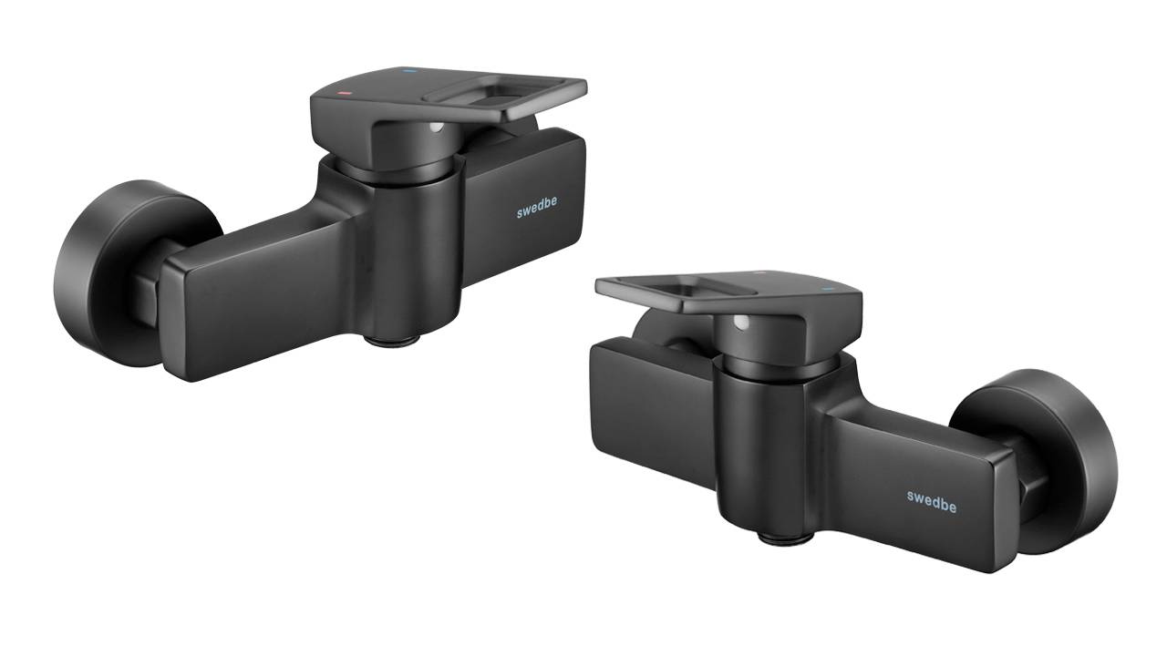 Распаковка черного смесителя для душа Swedbe Kronos 2020B смотреть онлайн