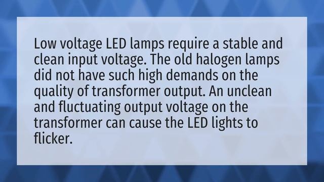 What causes low voltage LED lights to flicker? смотреть онлайн