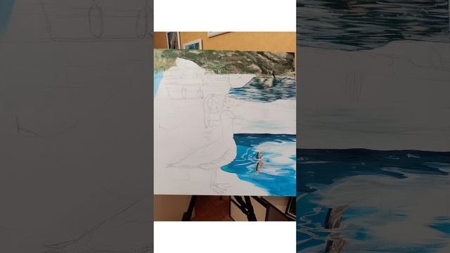 Из серии "В открытом море " Причал, морская гавань, чайки. В поисках приключений. Холст, акрил. смотреть онлайн