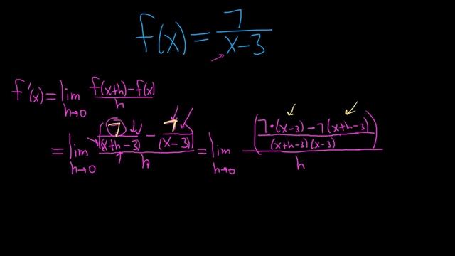 How to Find the Derivative using the Limit Process f(x) = 7/(x - 3) смотреть онлайн