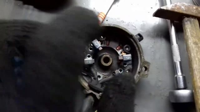 Замена щёток стартера, двигатель 1zz , Тойота авенсис 2