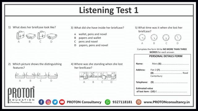 IELTS Listening Test 1 || PROTON consultancy || Vineet Chauhan смотреть онлайн