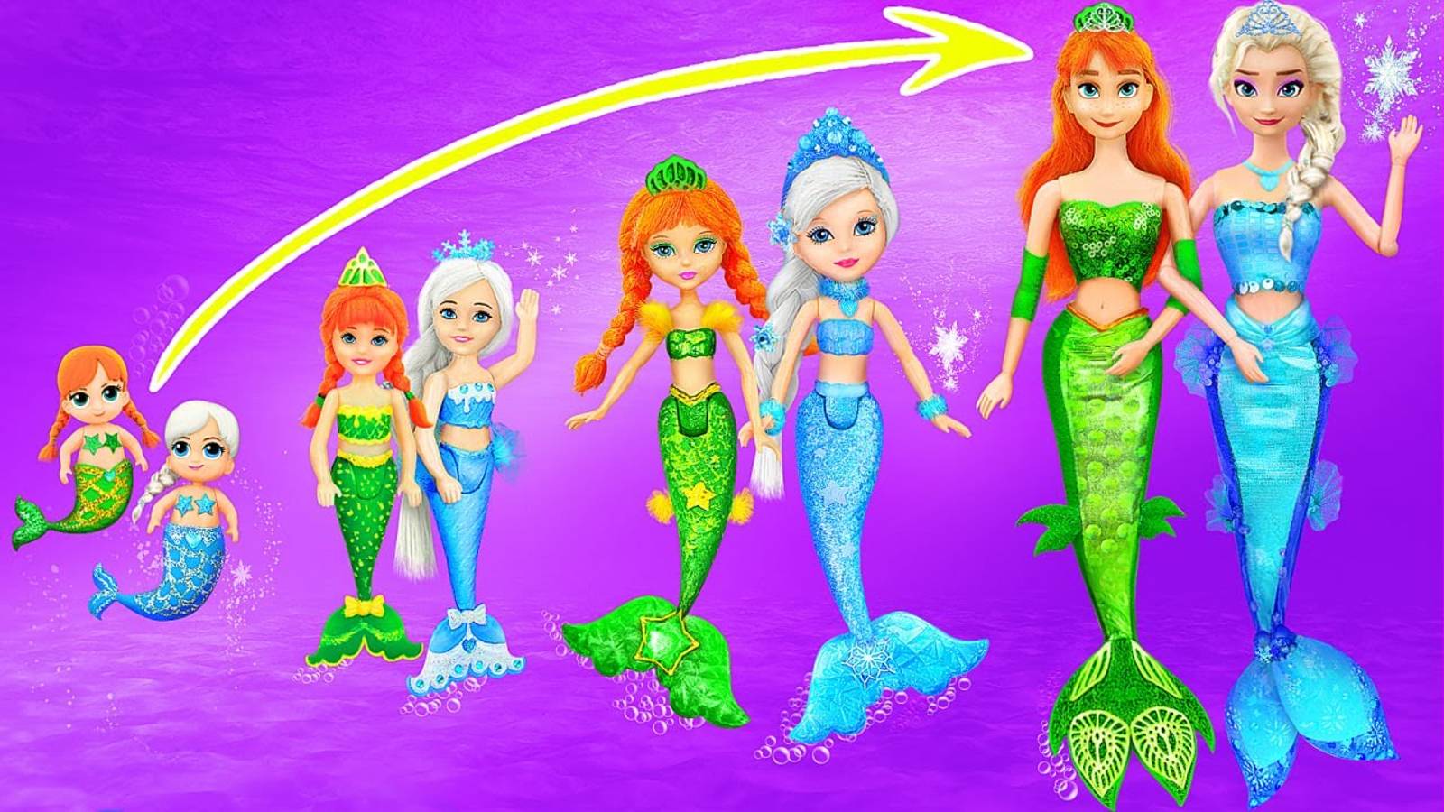 Эльза и Анна русалочки растут! 33 идей для кукол смотреть онлайн