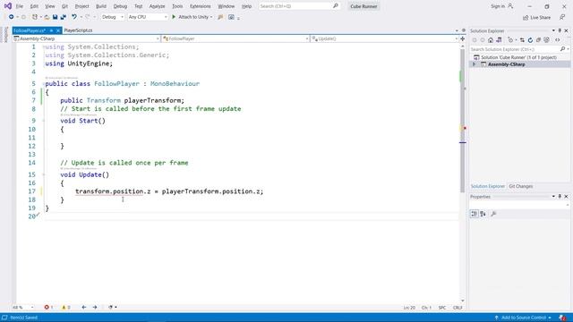 Camera Follow The Player | 3D Cube Runner Game Tutorial 05 смотреть онлайн