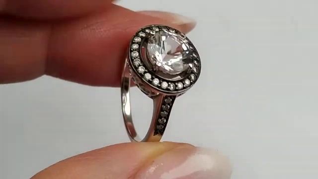 Кольцо с сертифицированным данбуритом (мексиканский алмаз) 1.92ct, 8.0мм, день смотреть онлайн