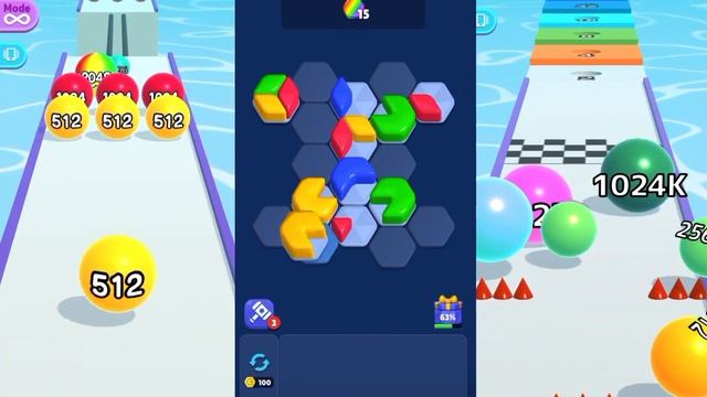 [ Lv. 7 - 12 ] Jelly Sort Hexa: 3D Puzzle vs Ball Run 2048 Merge Number vs Ball Run Infinity смотреть онлайн