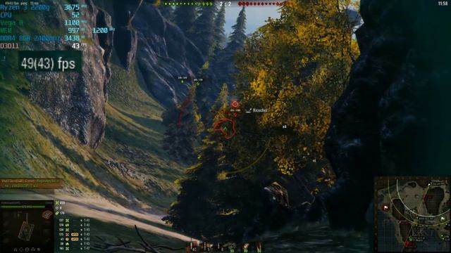 [TEST]Ryzen 3 2200g + iGPU Stock Test on World of Tanks 1.0 смотреть онлайн