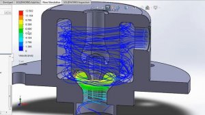 Flow Simulation in a Coaxial Swirl Bipropellant Injector (SolidWorks2018)