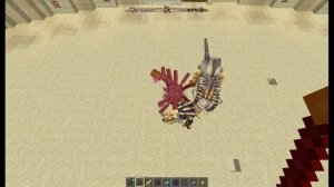 битва боссов из мода Cataclysm в майнкрафте