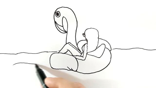 Как нарисовать летний рисунок, Девушка на море смотреть онлайн