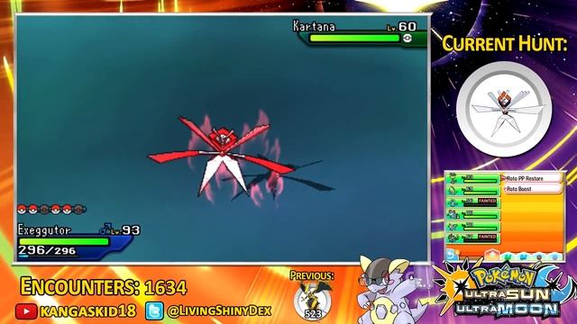 [LIVE!] QUEST FOR USUM SHINY DEX: Shiny Kartana after 1634 SRs - Milestone 800th SHINY! смотреть онлайн