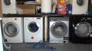 Spin Race No.115 with 4 Washing machines. Zanussi Vs Hoover Vs Hotpoint Vs LG