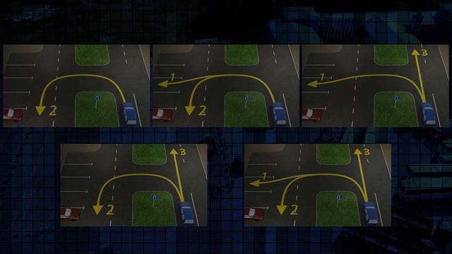 По какой траектории разрешено продолжить движение легковому автомобилю на регулируемом перекрёстке? смотреть онлайн
