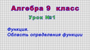 Алгебра - 9 класс (Урок№1 -   Функция. Область определения функции)