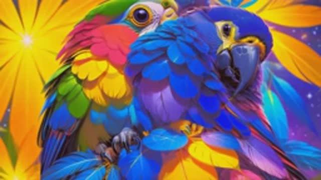 Nexxus 604 - Rainbow Parrots - Psychedelic Trance Mix • (4K AI Animated Music Video)