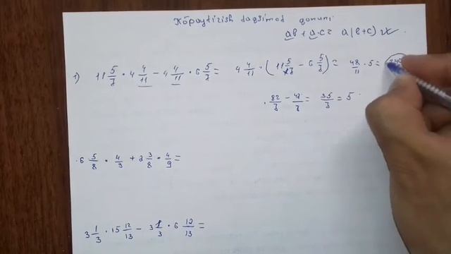 6 Sinf Matematika.Ko'paytirish Taqsimot Qonuni.