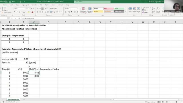 ACST1052 Excel Demo: Relative and Absolute Referencing смотреть онлайн