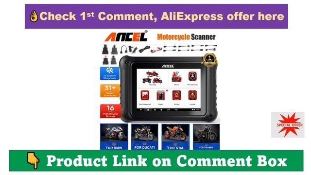 ANCEL MT700 PROFI Motorcycle Diagnostic Device OBD2 Scanner
