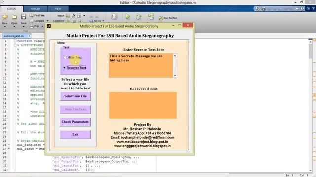 LSB Based Audio Steganography using Matlab Project with Source Code смотреть онлайн
