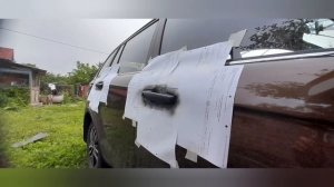 Удаление анти хрома путем нанесения жидкой резины.