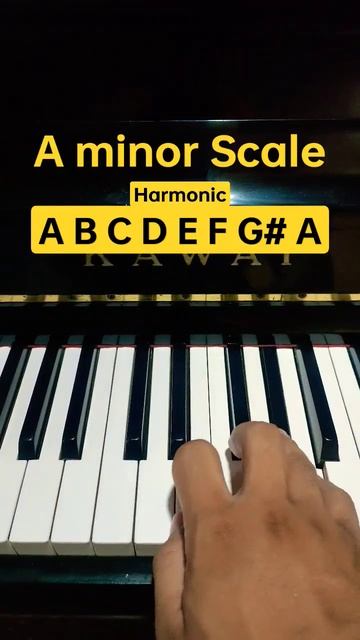 A minor scale (Harmonic) - Piano Tutorial смотреть онлайн