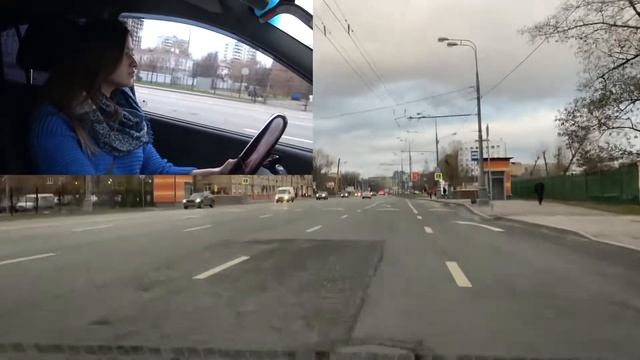 Вождение на автомате в городе. Ученица с автоинструктором. Учимся водить смотреть онлайн